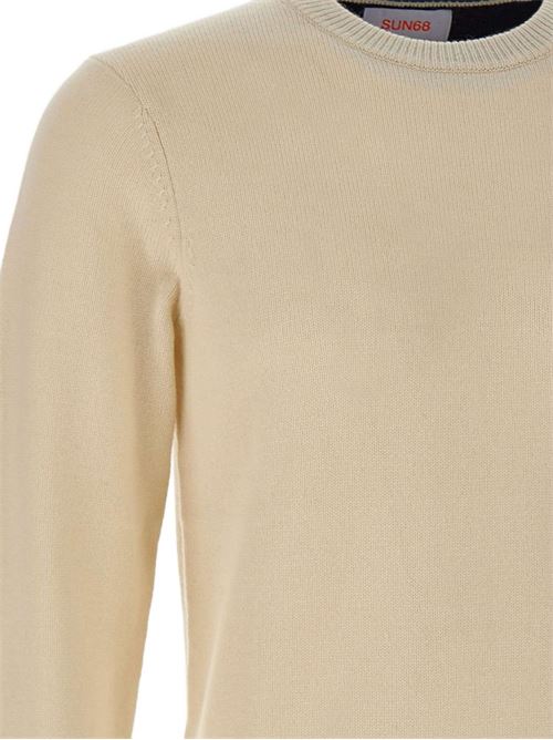 Maglia uomo girocollo bianco panna SUN 68 | K4511031